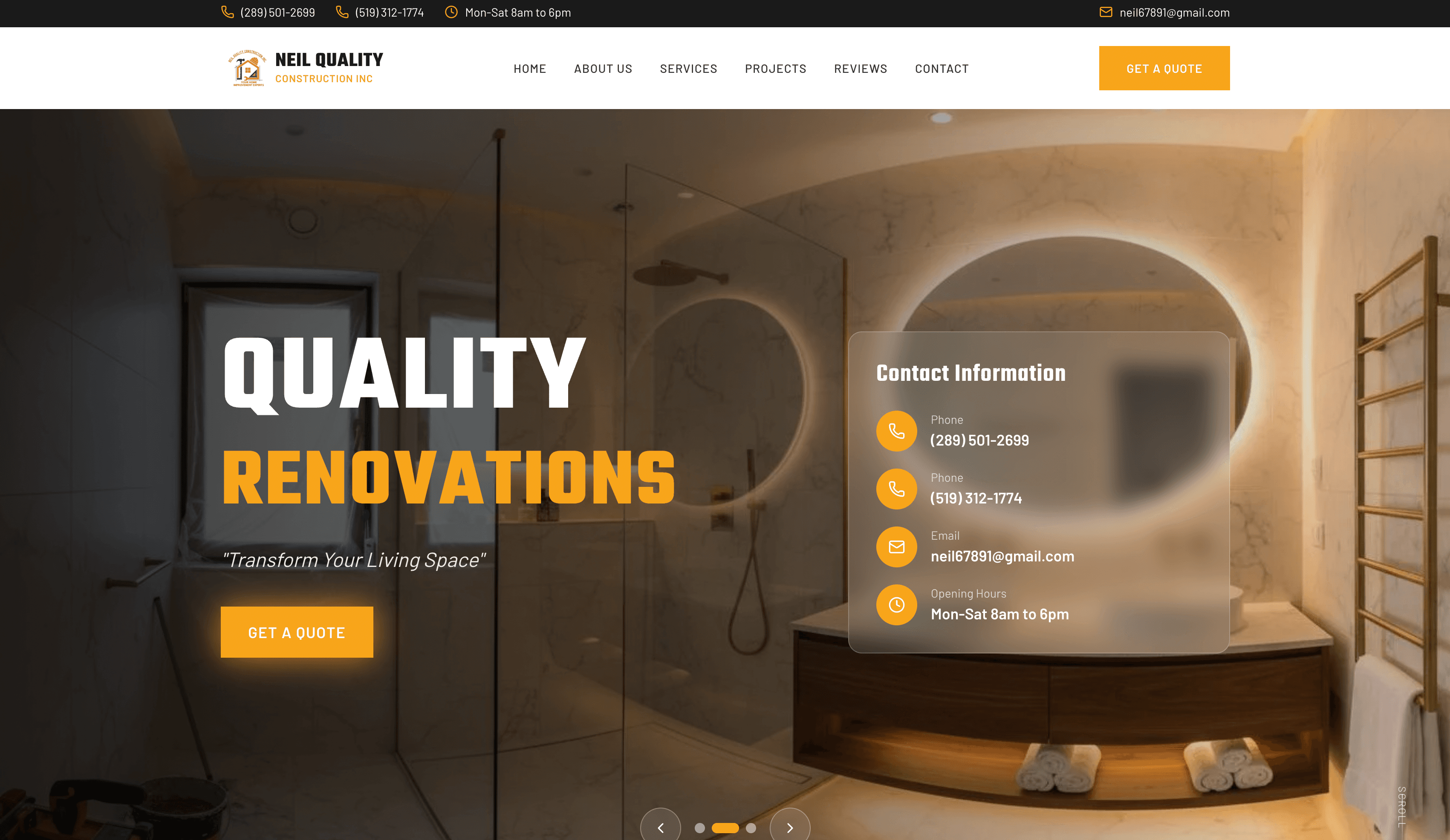 Neil Quality Construction website preview
